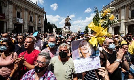 A crowd gather for Raffaella Carrà’s funeral ceremony in Rome