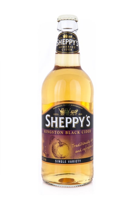 A bottle of Sheppy’s Kingston Black Somerset Cider.