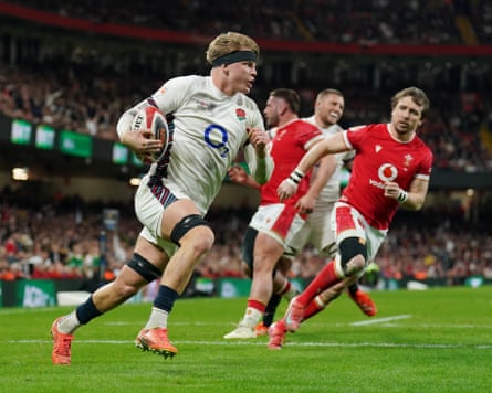 Henry Pollock in action against Wales in Cardiff