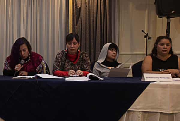 Estefani Sotoj Hernández, second from right, at a meeting of human rights activists in Honduras