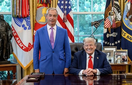 Nigel Farage and Donald Trump in the Oval Office of the White House, 4 September 2025.