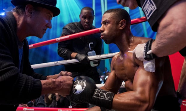 Michael B Jordan, right, and Sylvester Stallone in Creed II.