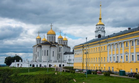 The orthodox cathedrals on Vladimir’s Bolshaya Moskovskaya Street, Russia.