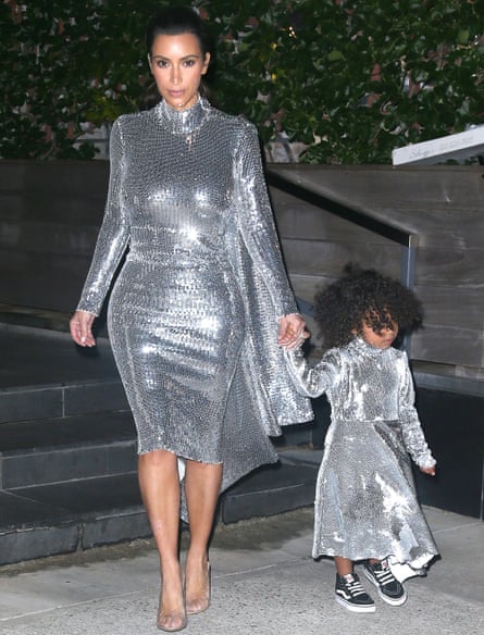 Serial mini-me dresser Kim Kardashian with her daughter North West in 2016.