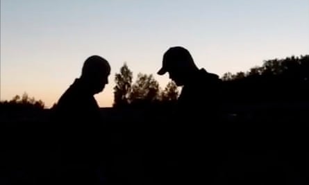 A still from a video released this week appears to show Russian Wagner chief Yevgeny Prigozhin, left, for the first time since he led a short-lived rebellion in June.