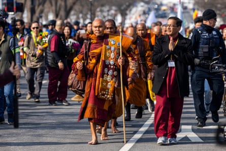 Some monks have walked barefoot or in socks during parts of the journey.