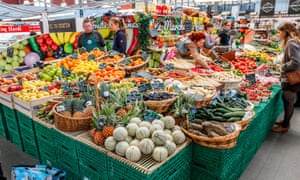 Pick of the bunch: a stall with colourful fruit and vegetables at the Wazemmes Market. It is one of Lille’s largest markets.
