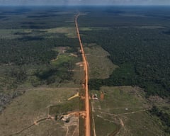 The Trans-Amazon Highway crosses a deforested area near Humaita Amazonas state, Brazil,