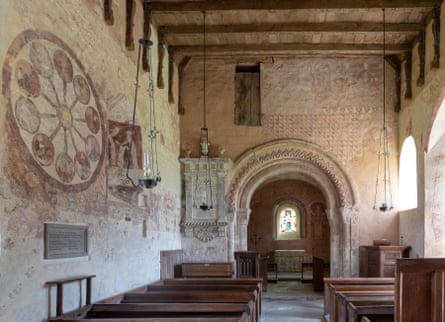 Medieval frescoes inside St Mary’s.