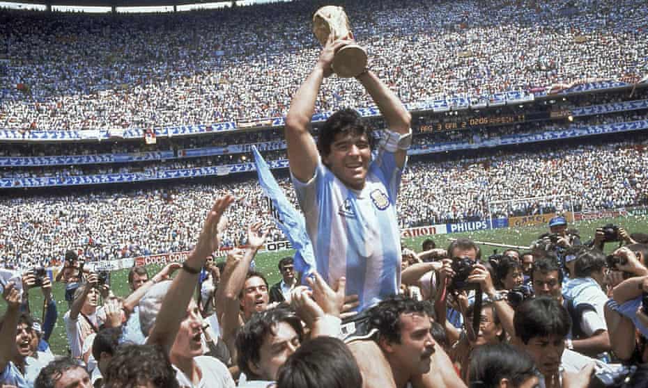 Diego Maradona with the 1986 World Cup