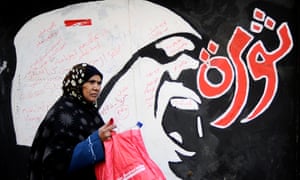 Graffiti calling for ‘Revolution’ on the walls of the American University in Cairo, in 2011.