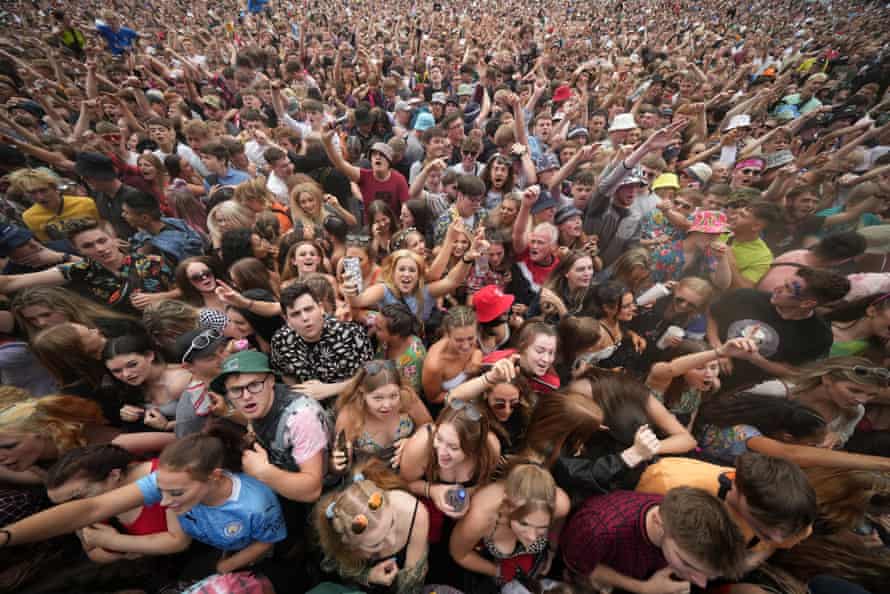 Festival fans listen to The Lathums during day two of the Tramlines Festival at Hillsborough Park in Sheffield, 24 July