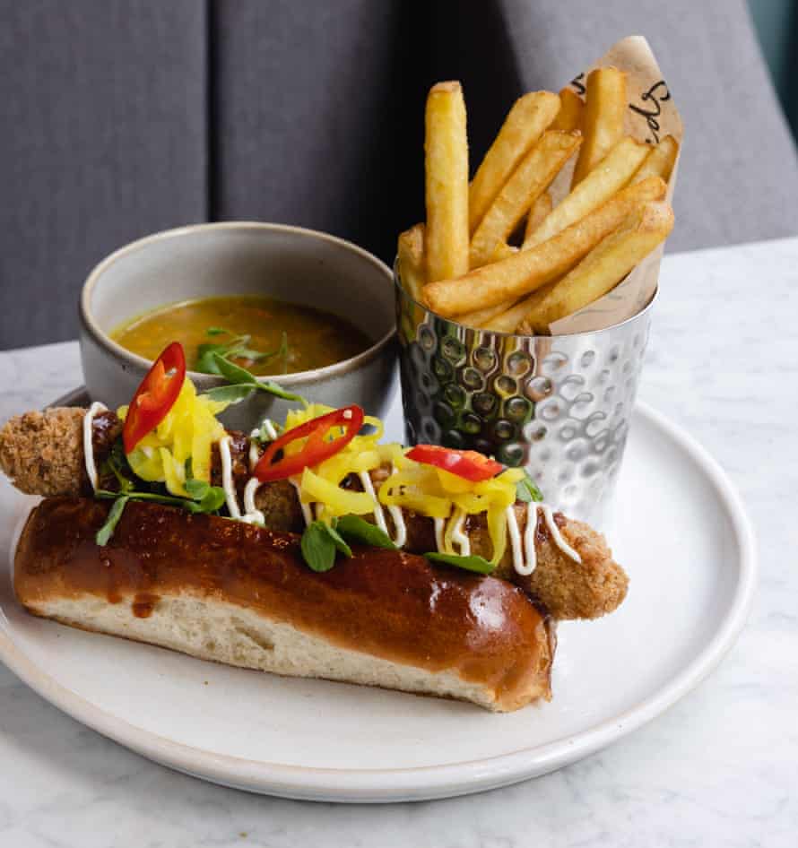Mildreds' katsu hot dog has an