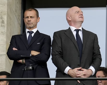 Gianni Infantino and Aleksander Ceferin.