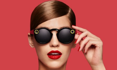 Snapchat advert showing woman wearing spectacles