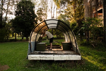Paitson’s floating platform made of scavenged materials