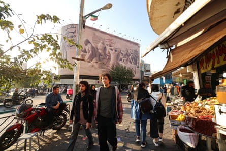 People on the streets of Tehran.