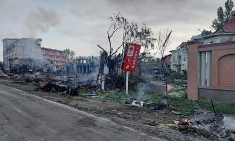Buildings hit by a Russian missile strike in a resort area in Odesa region. Press service of the Operational Command South of the Armed Forces of Ukraine/Handout via REUTERS