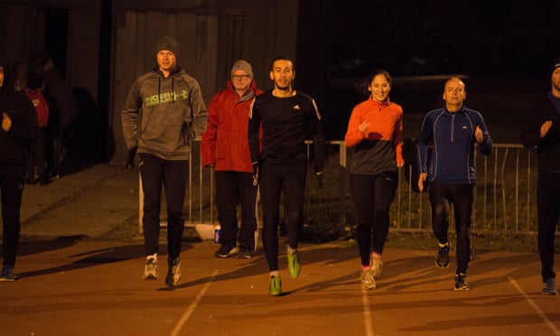 Pete McLeod (centre) found friendship when he joined a running club