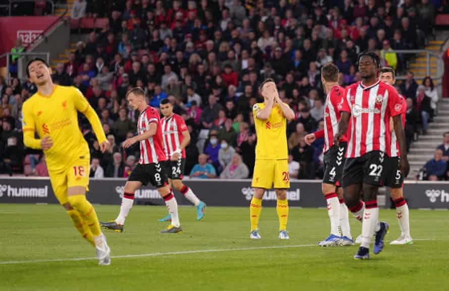 Diogo Jota rues a missed chance.