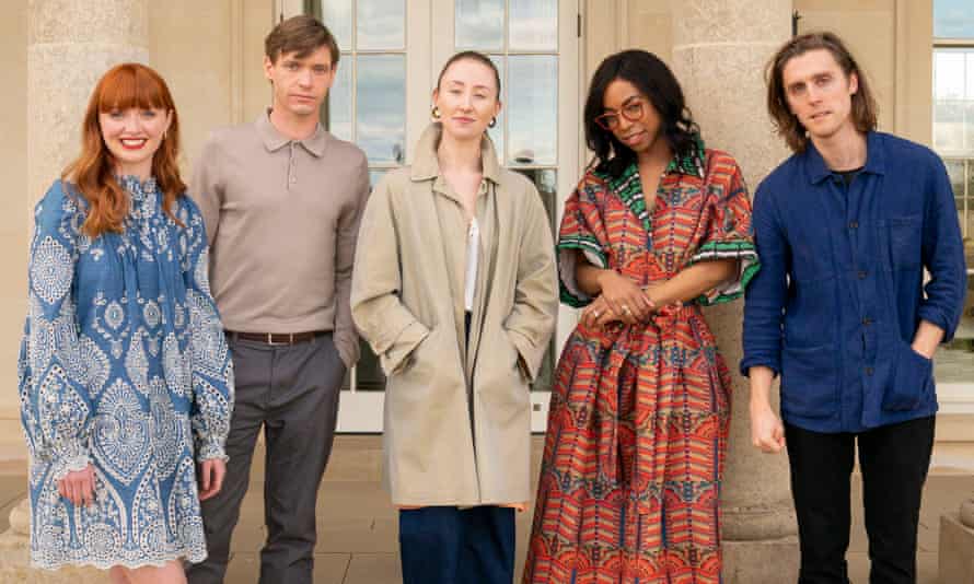 Group chat … the cast of Chloe (l-r) Poppy Gilbert (Chloe), Billy Howle (Elliott) Erin Doherty (Becky), Pippa Bennett-Warner (Livia) and Jack Farthing (Richard).