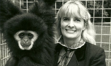 Shirley McGreal with Igor, one of the gibbons she helped to rescue
