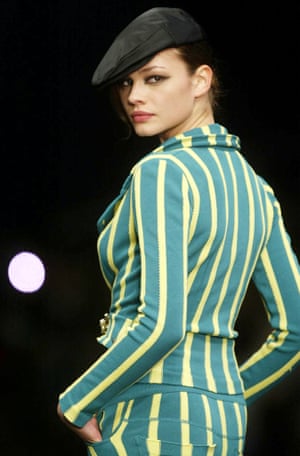 A model on the Sonia Rykiel catwalk in 2004.