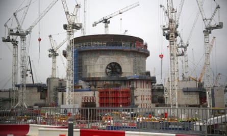 One of the two nuclear reactors being built at Hinkley Point C nuclear power station in Somerset.
