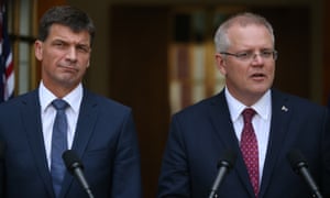 Energy Minister Angus Taylor with Prime Minister Scott Morrison