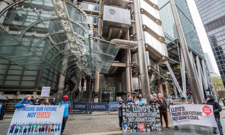 Insure Our Future protest outside Lloyd’s of London in October.