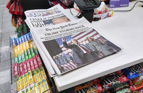 A copy of the New York Times newspaper on a news-stand