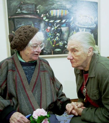 Image of two women holding hands, with the poet Judith Wright on the left