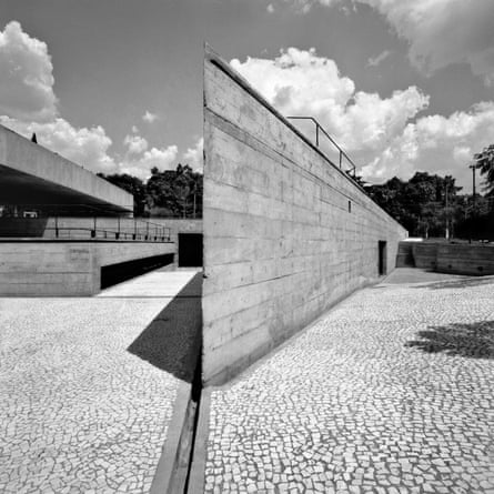 The Brazilian Museum of Scupture in São Paulo, a brooding underground bunker with galleries buried below a terraced sculpture garden, designed by Paulo Mendes da Rocha.