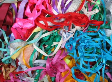 Jumble of colourful ribbons