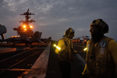 Airman Christian Gatewood, 20, of Mississippi, stands on the flight deck. A large percentage of the crew are between the ages of 19 and 24.