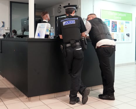 A police officer at the Clacton centre