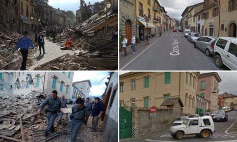 Before and after pictures of Amatrice, Italy, following the earthquake