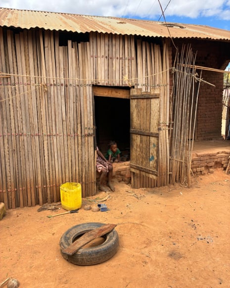 The house where Marcellin was killed, and the tyre he was sitting on when he was dragged away.