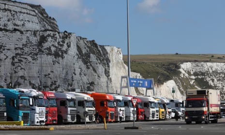 Trucks at the port of Dover