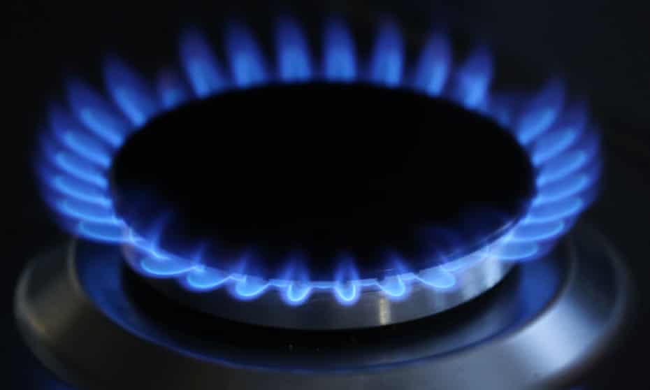 the blue flame of a gas hob burner
