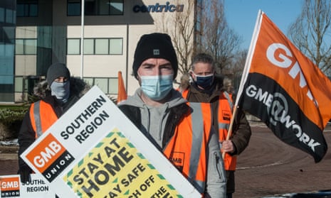 British Gas workers picket Centrica offices in Windsor