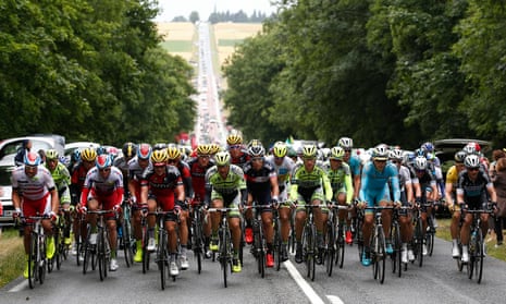 The peleton in action during the fifth stage.