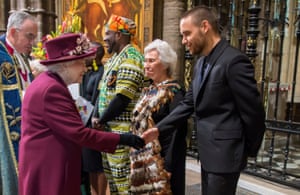 Payne meets Queen Elizabeth II after the Commonwealth service at Westminster Abbey in London in March 2018
