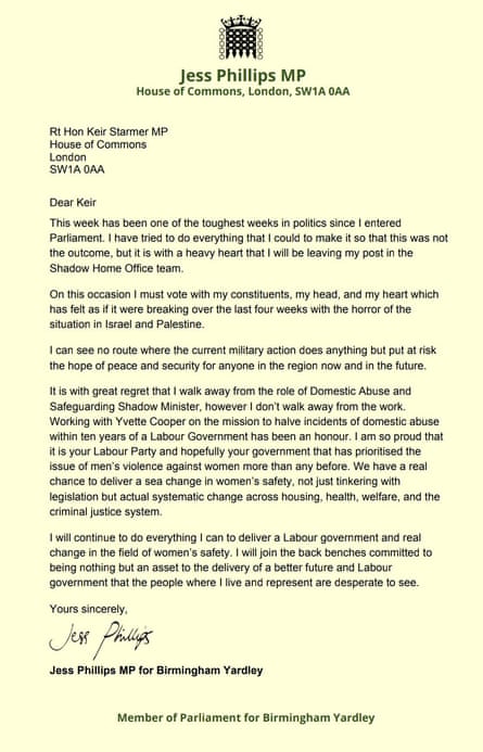 Jess Phillips letter