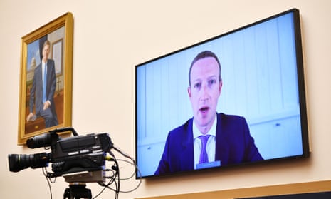 Mark Zuckerberg testifies before lawmakers on 29 July.