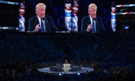 Donald Trump speaks at Aipac conference