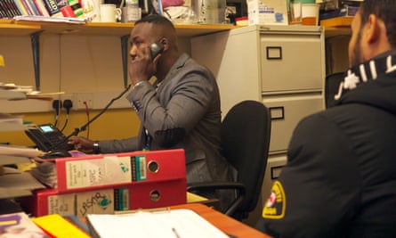 A caseworker at Merseyside Refugee Support Network tries to find housing for a refugee