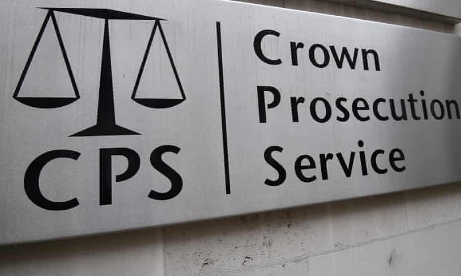 A view of signage for the Crown Prosecution Service in Westminster, London
