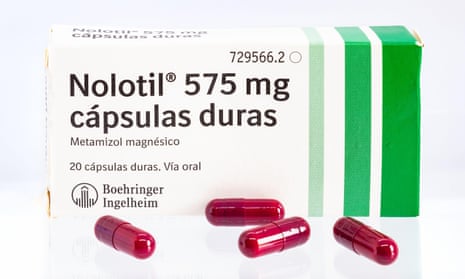 A box of Nolotil with four capsules in front of it