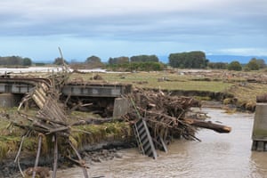 Damage to the railway line in Awatoto, near Napier, after Cyclone Gabrielle